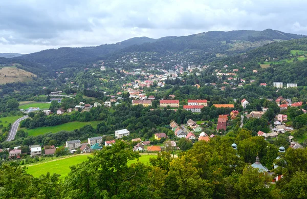 Widok z góry na Banska Stiavnica (Słowacja) — Zdjęcie stockowe