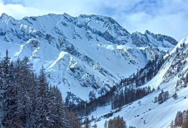 Samnaun Alpes vista de inverno (suíço ). — Fotografia de Stock