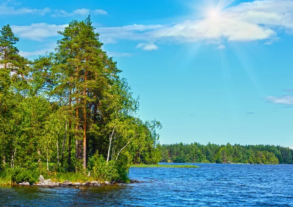 湖 ruotsalainen 夏天视图 （芬兰). — 图库照片