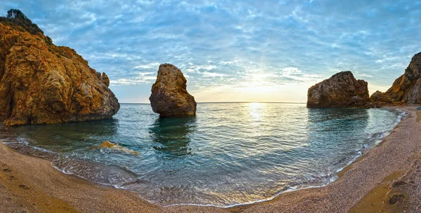 Potistika beach soluppgång panorama (Grekland) — Stockfoto