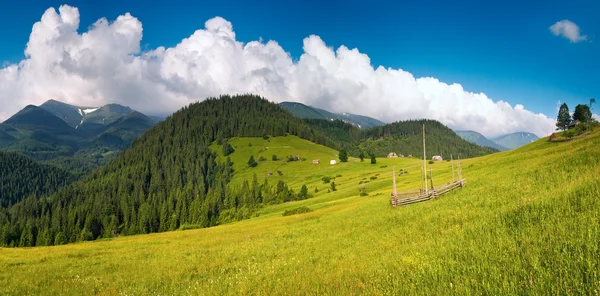 Gröna berg äng — Stockfoto