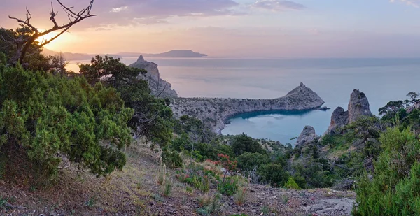 Daybreak Crimea coastline landscape — Stock Photo, Image
