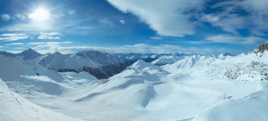 Silvretta Alps görünümü (Avusturya) kış. Panorama.