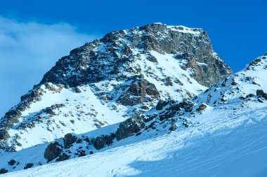 Silvretta Alps görünümü (Avusturya kış).