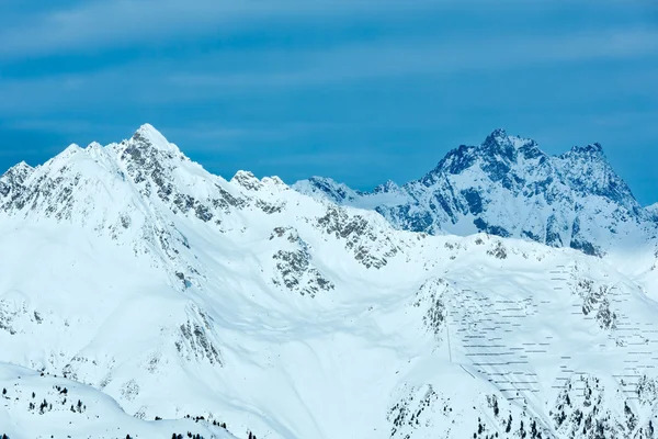 Silvretta Alpy zimą widok (Austria). — Zdjęcie stockowe