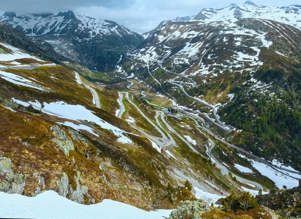 Estradas de montanha suíças (Grimsel Pass, Suíça ) — Fotografia de Stock