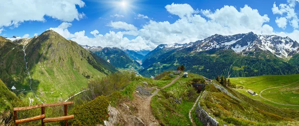 Summer Alps mountain pass panorama. — Stock Photo, Image