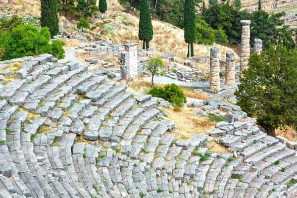 Excavaciones de la antigua ciudad de Delfos (Grecia) ) — Foto de Stock