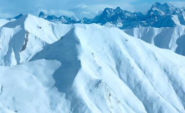 Silvretta Alps görünümü (Avusturya kış). 