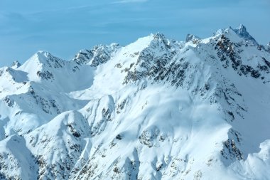 Silvretta Alps görünümü (Avusturya kış). 