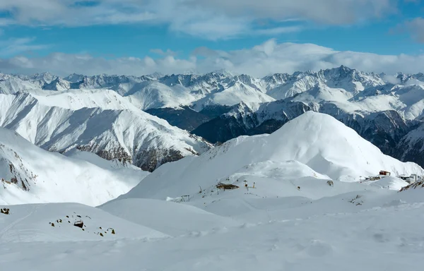 Silvretta Alperna vinter vy (Österrike). — Stockfoto