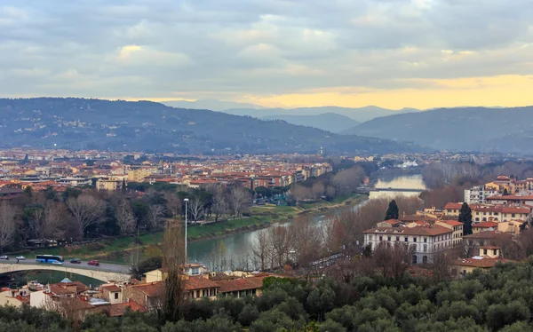 Evening Florence top view (Italy). — Stock Photo, Image