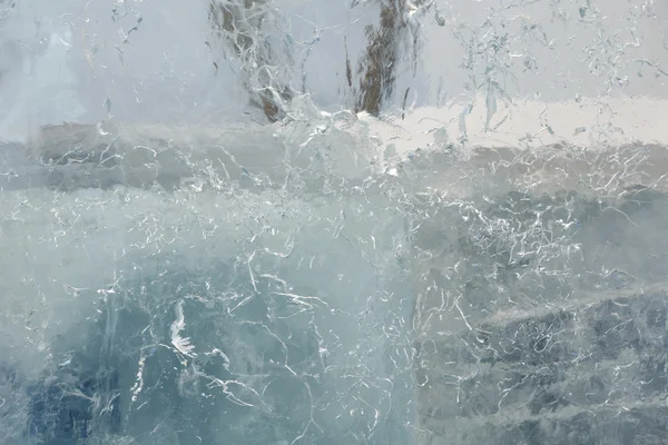 패턴으로 얼음 빙하 투명 블록. — 스톡 사진