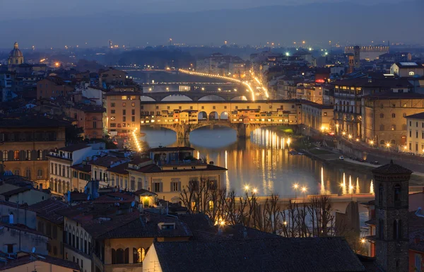 Avond van Florence bovenaanzicht (Italië). — Stockfoto