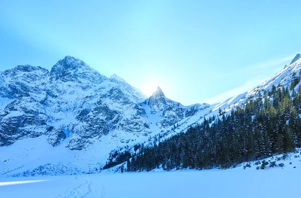 Winter rocky mountain view. — Stockfoto