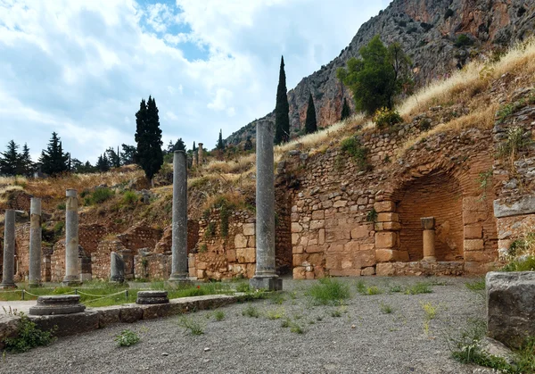 Wykopalisk starożytnego miasta Delphi (Grecja) — Zdjęcie stockowe
