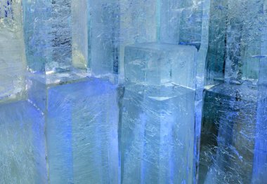 Glacial transparent blocks of ice with patterns. clipart