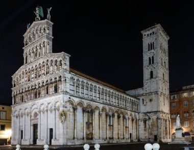 Lucca city night view. clipart