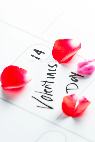 Walentynki oznaczone w kalendarzu — Zdjęcie stockowe