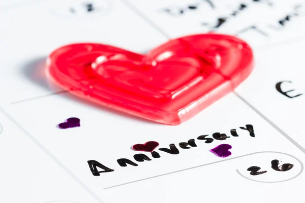 Anniversario segnato su un calendario — Foto Stock