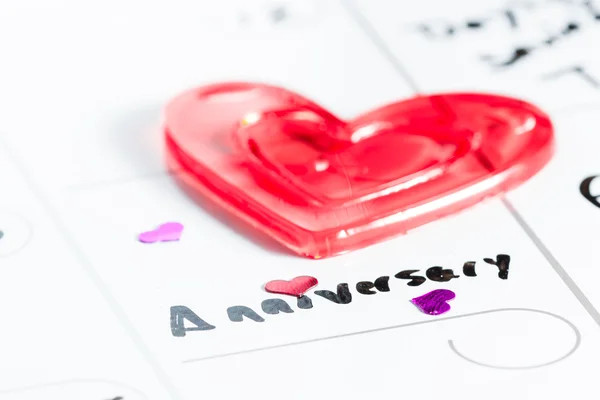 Anniversario segnato su un calendario — Foto Stock