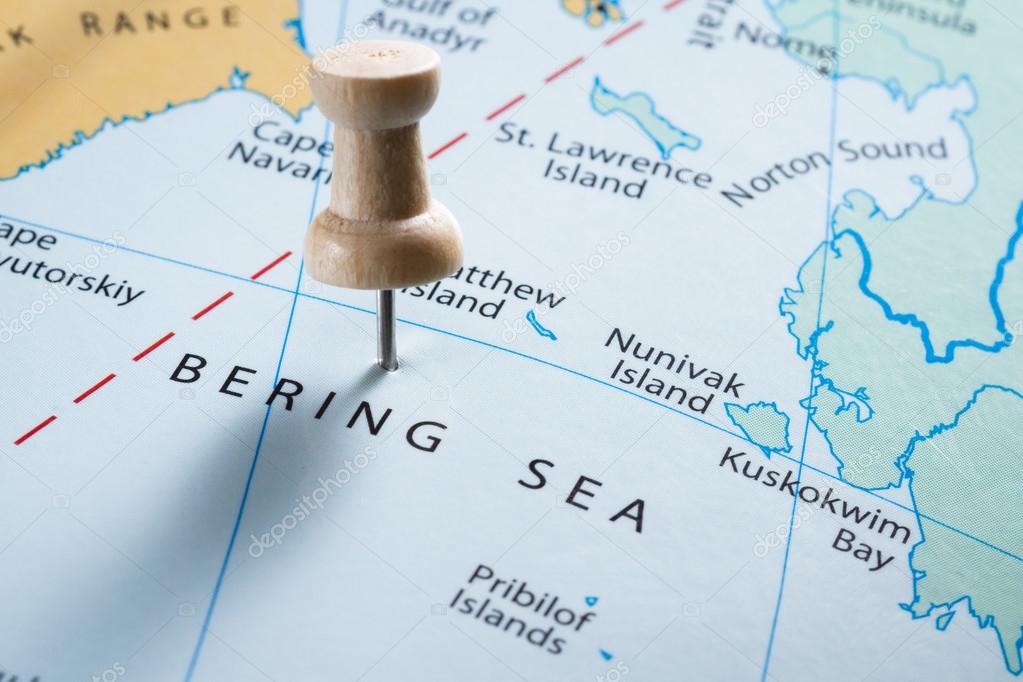 Bering Sea on a map 