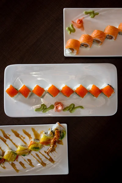 Prato de sushi preparado na hora — Fotografia de Stock