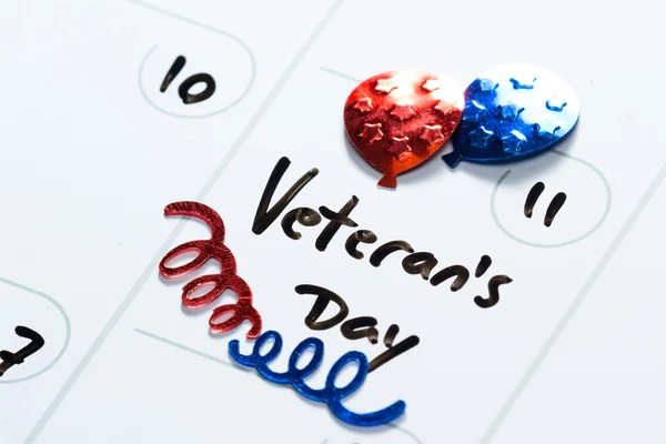 El Día de los Veteranos en el calendario — Foto de Stock