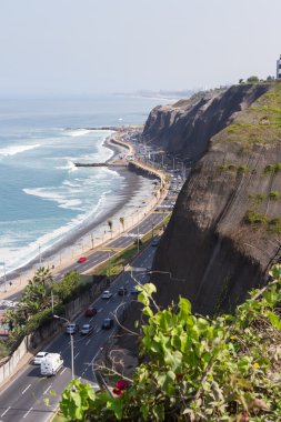 Lima, Peru'da sahil yolu