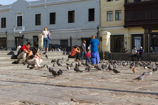 People outside of a church — Stock Photo, Image