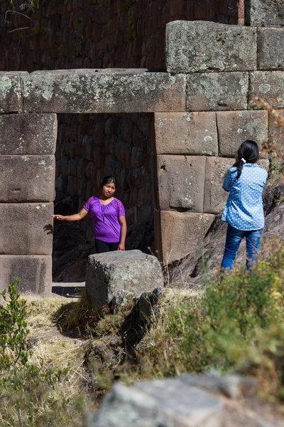 Inca dveřmi v Pisac — Stock fotografie