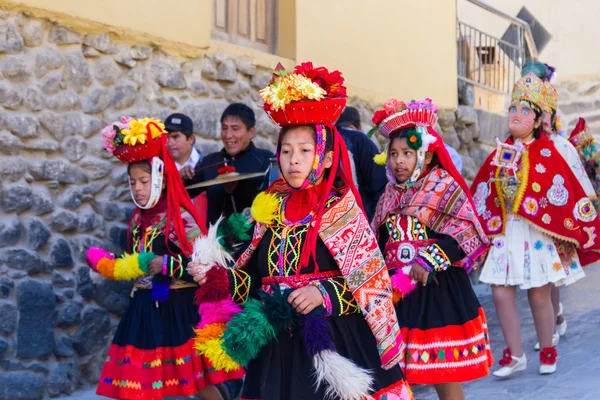 Celebration in Ollantaytambo Peru — Stock Photo, Image