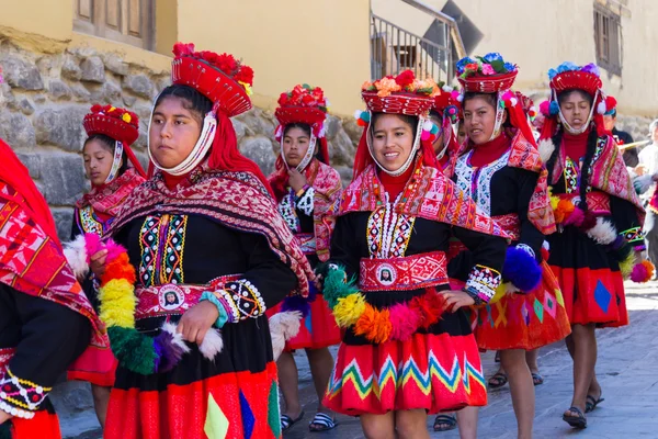 Celebration in Ollantaytambo Peru — Stock Photo, Image