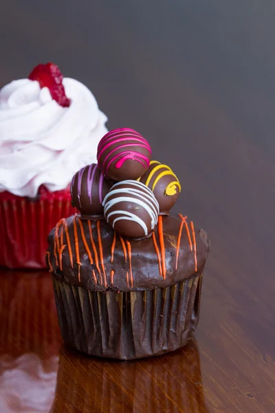 Chocolade truffel cupcake — Stockfoto