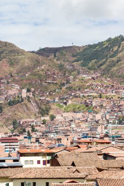 Cuzco Peru yüksek bir noktadan görüntülendi