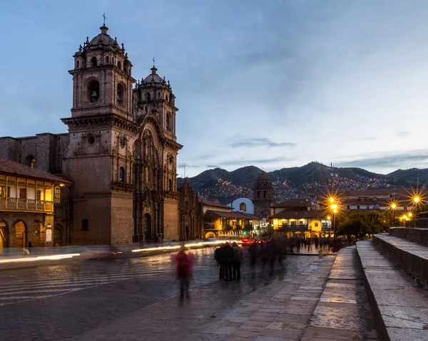 Catedral de Cusco después del atardecer — Foto de Stock