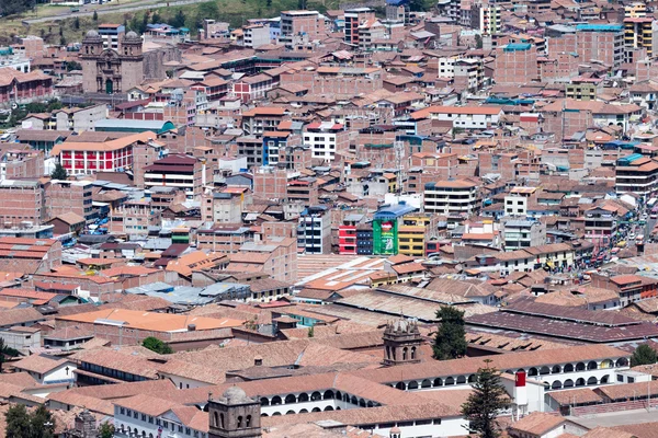 Vista de la ciudad de Cusco desde el sitioSaqsaywaman — Foto de Stock