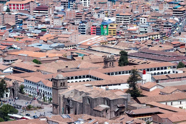 View of the city of Cusco from the siteSaqsaywaman — Stock Photo, Image