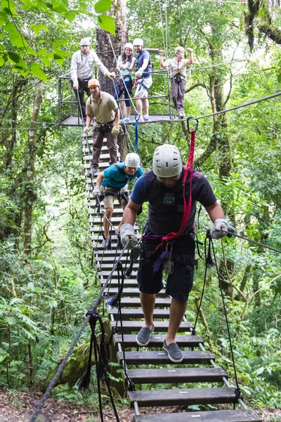 Zip line canopy tours in Costa Rica — Stock Photo, Image