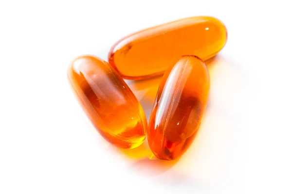 Salmon oil capsules — 图库照片