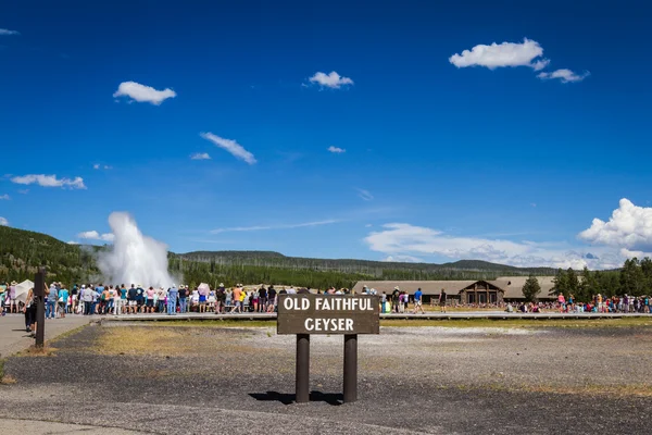 Yellowstone 'daki eski sadık gayzer — Stok fotoğraf