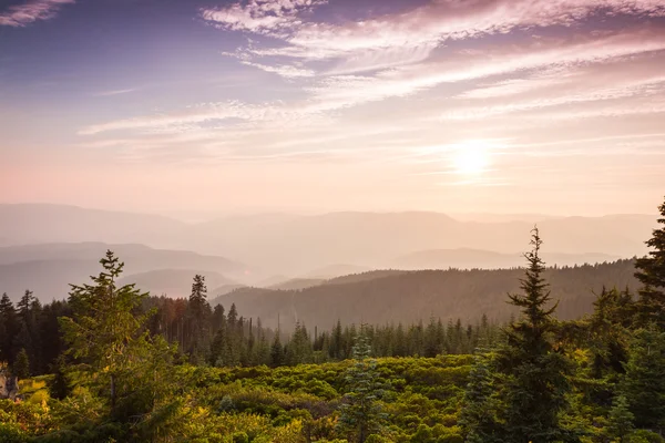 Sunset from a mountain top — Stock Photo, Image