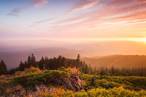 Sunset from a mountain top — Stock Photo, Image