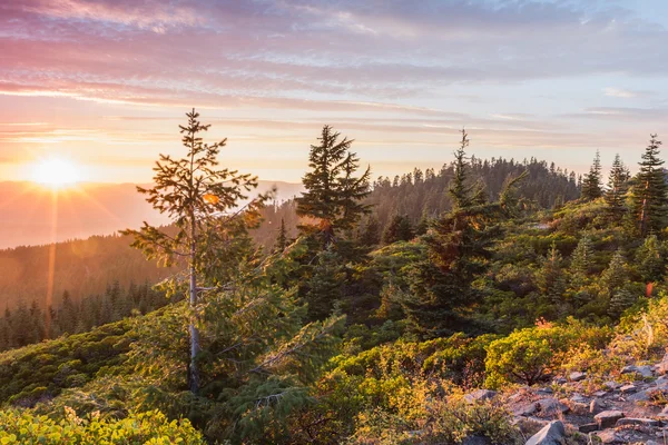 Sunset from a mountain top — Stock Photo, Image