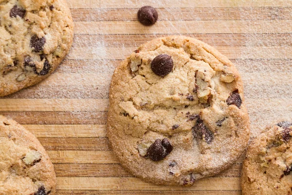 Biscoitos de chocolate fresco apoiado — Fotografia de Stock