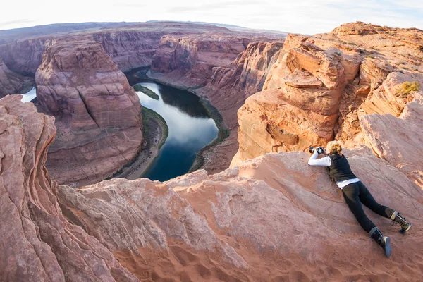 Photographing horse shoe bend — Stock Photo, Image