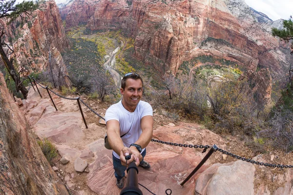 Selfie під час походів ангели посадки — стокове фото