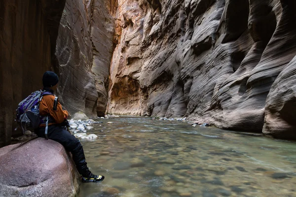 Randonner dans le Narrows à Sion NP — Photo