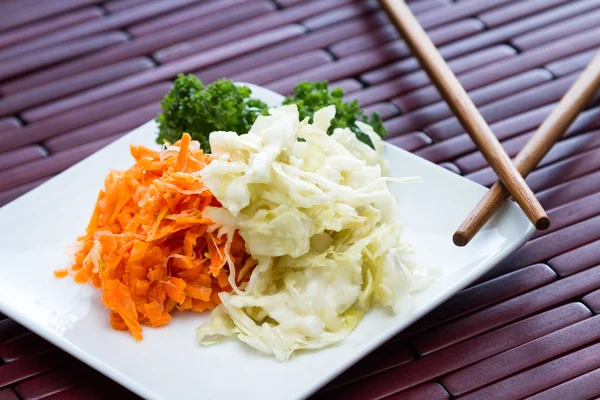 Fermented carrots and cabbage — Stock Photo, Image