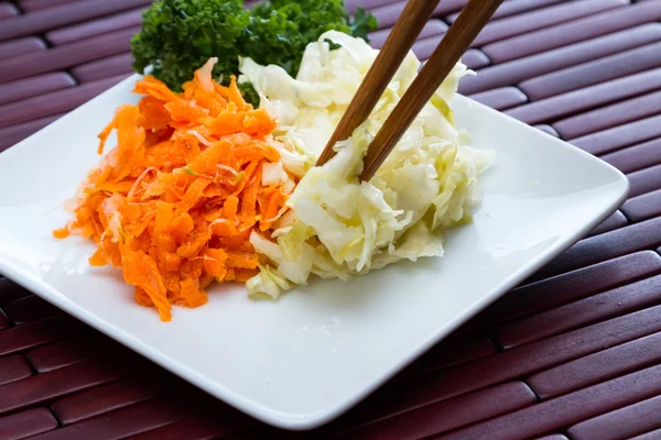 Fermented carrots and cabbage — Stock Photo, Image